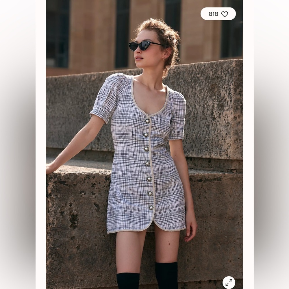 BNWT Free People Plaid Juni B Mini Dress